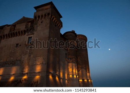 castle of Santa Severa on the sea photographed at the sunsets