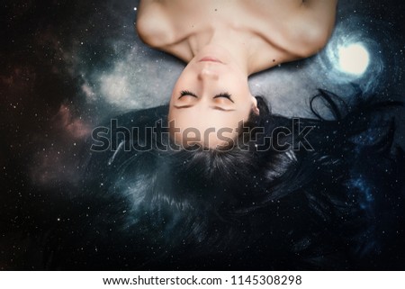 Young woman with stars in her hairs.