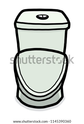 flush toilet / cartoon vector and illustration, hand drawn style, isolated on white background.