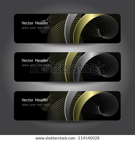 Set of abstract header design, banners