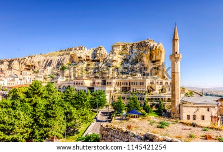 Urgup Town view in Cappadocia Region of Turkey Royalty-Free Stock Photo #1145421254