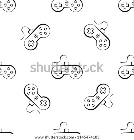 Game Controller Icon Seamless Pattern Vector Art Illustration