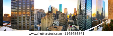 A panoramic photo of Houston’s famous downtown skyline.