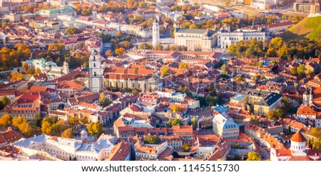 Aerial view of Vilnius, Lithuania Royalty-Free Stock Photo #1145515730