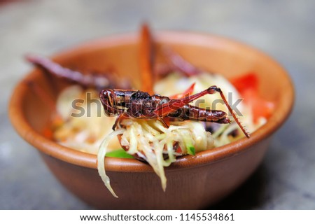 Grasshoppers, also known as chapulines, are an important part of traditional Thai food