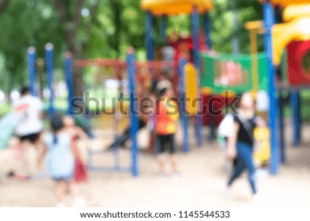 Abstract blurred playground in public park. Vintage and Retro picture style.