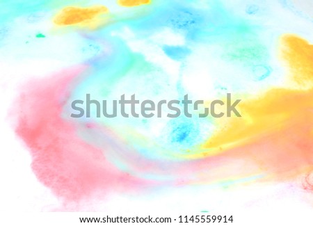 Bright blurred background. A simple drawing of gouache on wet paper.   Magic, fairy sky. Fine art, fantasy, creative. Abstructural futuristic texture.
