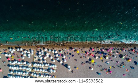 Drone Antalya summer beach swim holiday