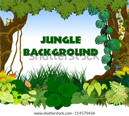 Vector tropical jungle background Royalty-Free Stock Photo #114570436