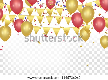Balloons header background design element of birthday or party balloons for party serpentine