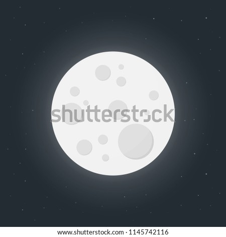 Full Moon Flat Design