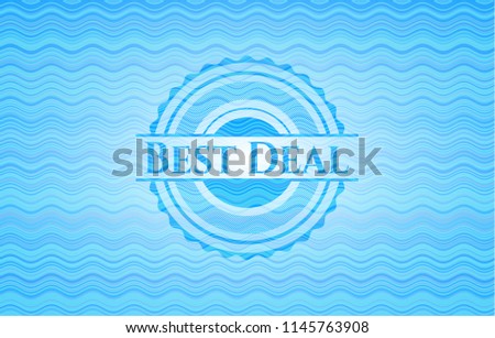 Best Deal light blue water style badge.