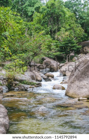Waterfalls and rocks in Southern Thailand