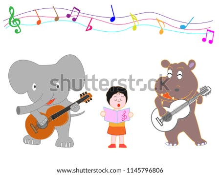 A concert by animals and children.
