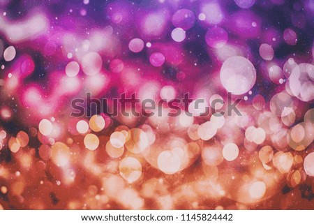 Christmas and New Year feast bokeh background with copyspace. Holiday party background with blurry boke special magic effect.