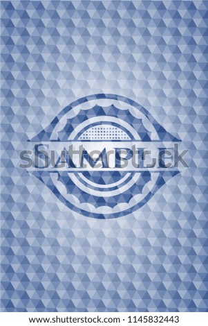 Sample blue hexagon badge.