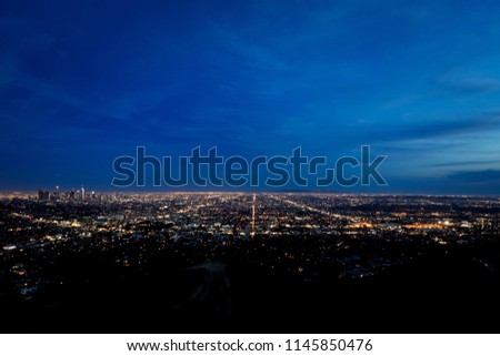 Los Angeles skyline by night