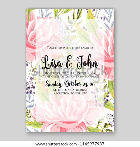 Autumn floral wedding invitation