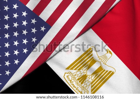 Flag of the United States. Flag of Egypt.
