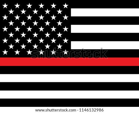 An American flag firefighter support flag. Vector EPS 10 available.