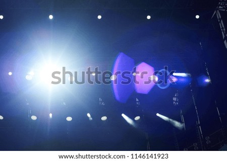 Free stage with lights flare