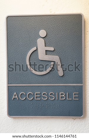 RESTROOM SIGN FOR DISABLED WITH BRAILLE 