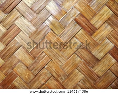 close up bamboo wall texture background. Bamboo basketry pattern