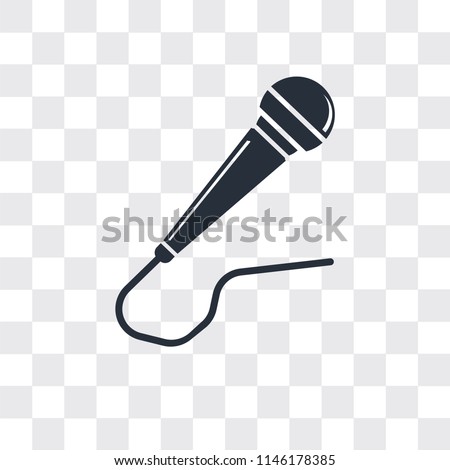 Microphone vector icon isolated on transparent background, Microphone logo concept