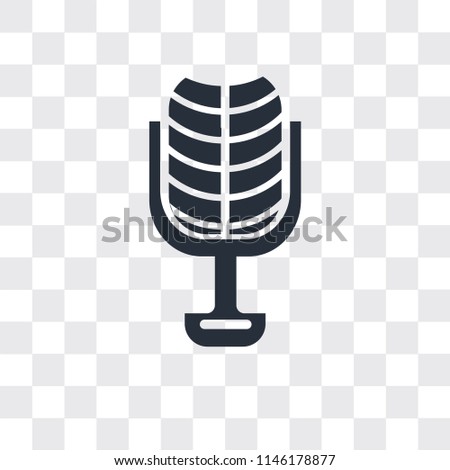 Microphone of vintage de vector icon isolated on transparent background, Microphone of vintage de logo concept