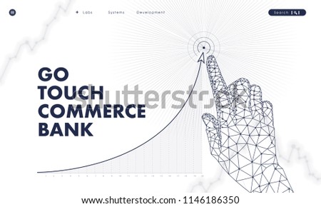 Touch the future analytics. Innovations systems commerce thinking and development technologies in automatics business systems. computers construction of analytical graphics. Future style. Royalty-Free Stock Photo #1146186350