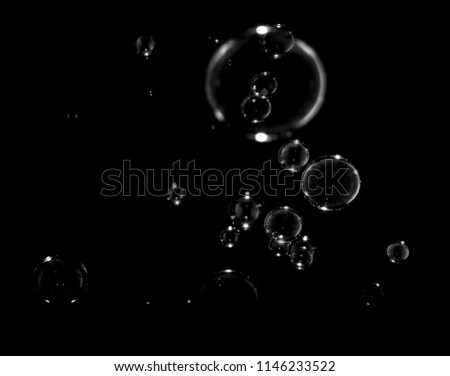 black and white bubbles.