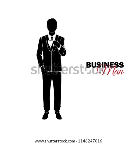 Businessman, Manager. A man in a business suit. Businessman drinking coffee