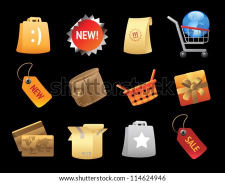 Icons for retail. Raster version. Vector version is also available.