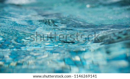 Abstract water image shows unique water movement that can be used for backgrounds or as a picture. This surface ocean image has a unique texture and rich aqua colors.