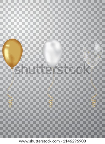 Confetti background and gold balloons Vector illustrations