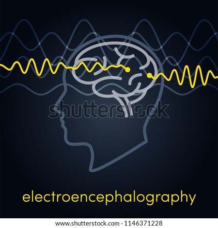 Electroencephalography vector concept. Brain wave measurement
