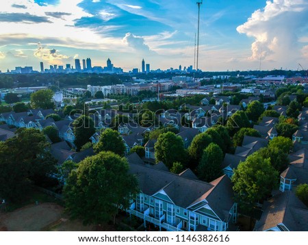 Atlanta city view from a drone