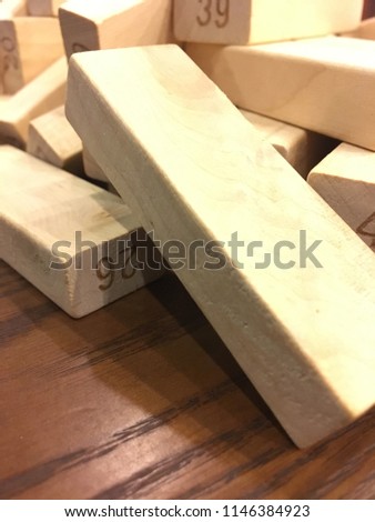 Wooden blocks with numbers