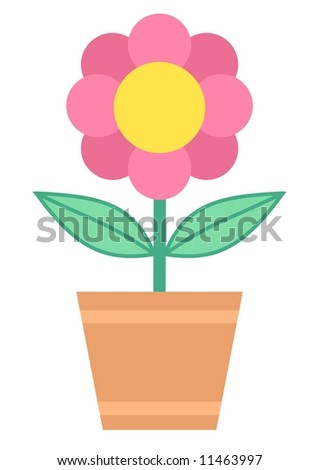 Illustration of a flower in a pot