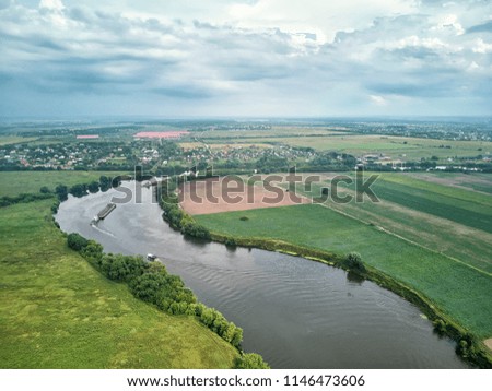 River in Moscow, Russia - aerial view