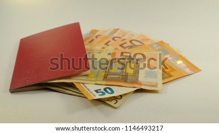Get your passport and tracel Eurooe. Royalty-Free Stock Photo #1146493217