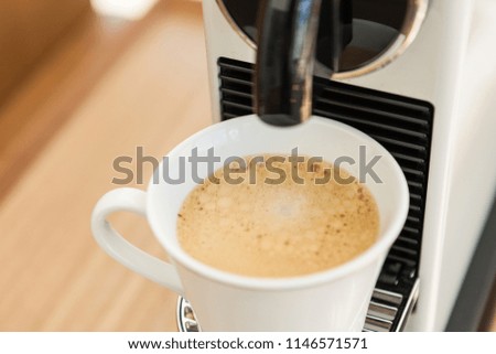 espresso coffee with machine