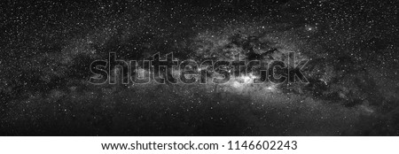 Nature view of milky way galaxy with star in universe space at night. Astronomy nebular and outerspace shot photography.