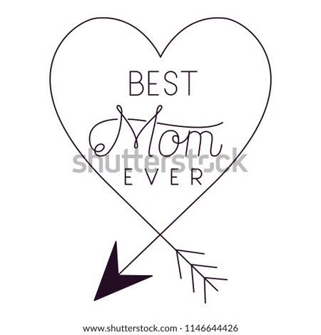 happy mothers day frame with arrows and hearts