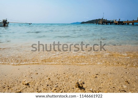 Tropical Idyllic Beach in vacation time,Holiday on the beach,Summer concept,Koh mak island trat Thailand
