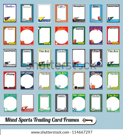Vector Set: Retro Mixed Sport Trading Card Frames