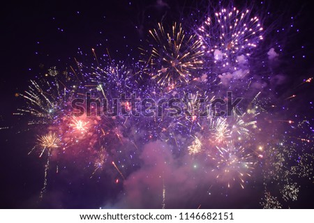 Beautiful colorful firework texture background Royalty-Free Stock Photo #1146682151