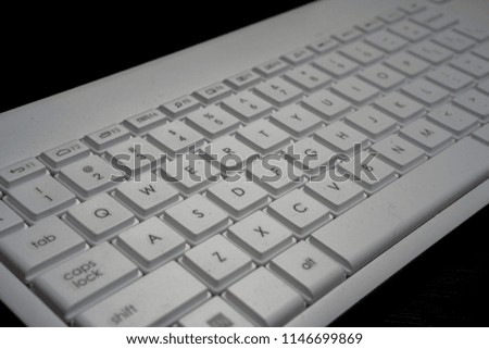 Close-up keyboard buttons. Selected Focus.