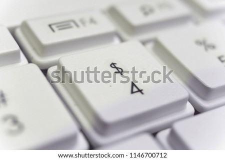 Close-up keyboard buttons. Selected Focus on  number buttons