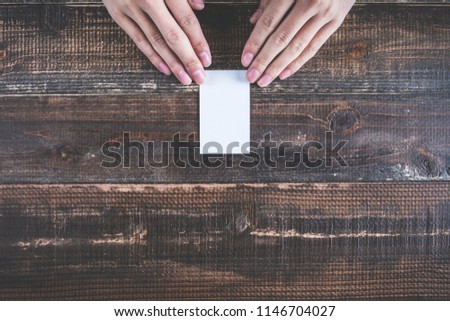 Wooden and white card